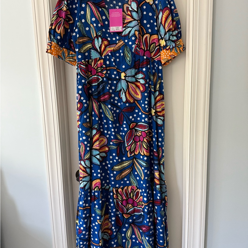 *NWT* Tabitha Brown Floral Blue Maxi Dress